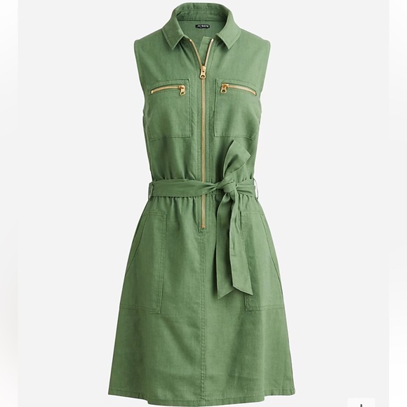 J. Crew Dresses & Skirts - J.Crew Zip front linen blend dress